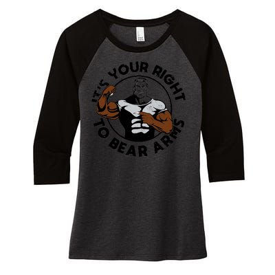 It's Your Right To Bear Arms Women's Tri-Blend 3/4-Sleeve Raglan Shirt