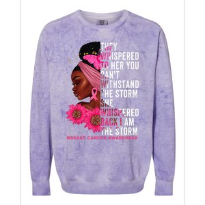 I'm The Storm Black Breast Cancer Survivor Pink Ribbon Colorblast Crewneck Sweatshirt