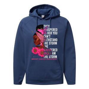 I'm The Storm Black Breast Cancer Survivor Pink Ribbon Performance Fleece Hoodie