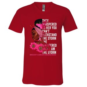 I'm The Storm Black Breast Cancer Survivor Pink Ribbon V-Neck T-Shirt