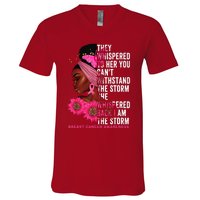 I'm The Storm Black Breast Cancer Survivor Pink Ribbon V-Neck T-Shirt