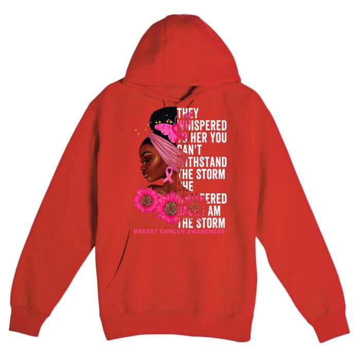 I'm The Storm Black Breast Cancer Survivor Pink Ribbon Premium Pullover Hoodie