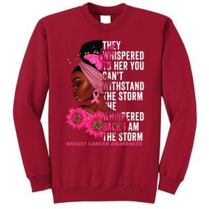 I'm The Storm Black Breast Cancer Survivor Pink Ribbon Tall Sweatshirt