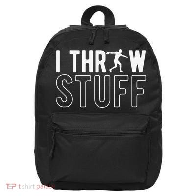 I Throw Stuff Discus Throw Discus Thrower 16 in Basic Backpack