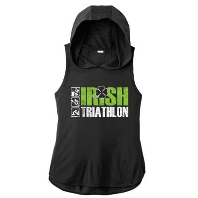 Irish Triathlon Sport Ing Happy St Patrick's Day Funny Gift Ladies PosiCharge Tri-Blend Wicking Draft Hoodie Tank