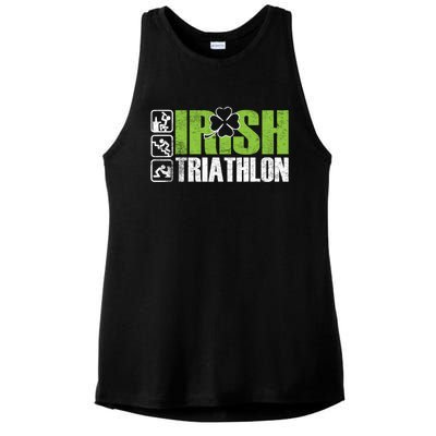 Irish Triathlon Sport Ing Happy St Patrick's Day Funny Gift Ladies PosiCharge Tri-Blend Wicking Tank