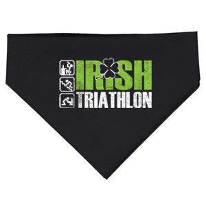 Irish Triathlon Sport Ing Happy St Patrick's Day Funny Gift USA-Made Doggie Bandana