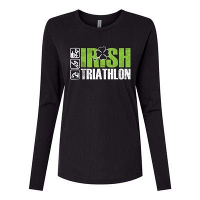 Irish Triathlon Sport Ing Happy St Patrick's Day Funny Gift Womens Cotton Relaxed Long Sleeve T-Shirt