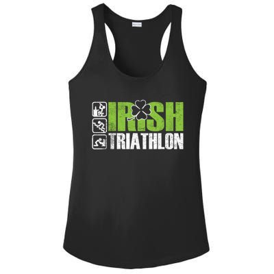 Irish Triathlon Sport Ing Happy St Patrick's Day Funny Gift Ladies PosiCharge Competitor Racerback Tank