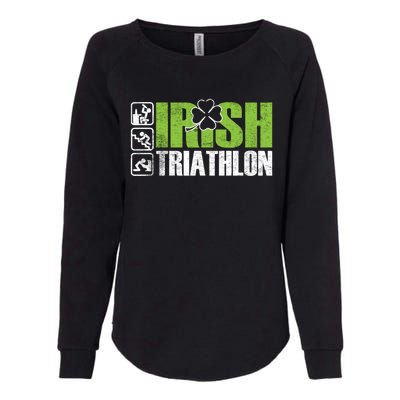 Irish Triathlon Sport Ing Happy St Patrick's Day Funny Gift Womens California Wash Sweatshirt