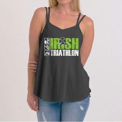 Irish Triathlon Sport Ing Happy St Patrick's Day Funny Gift Women's Strappy Tank