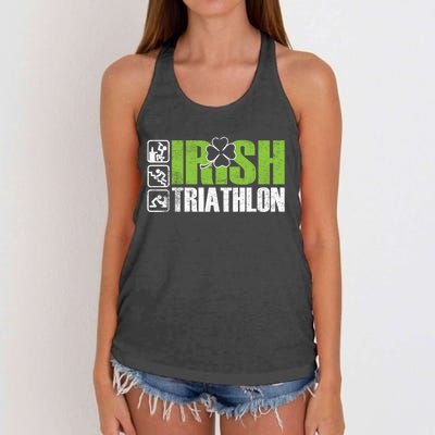 Irish Triathlon Sport Ing Happy St Patrick's Day Funny Gift Women's Knotted Racerback Tank