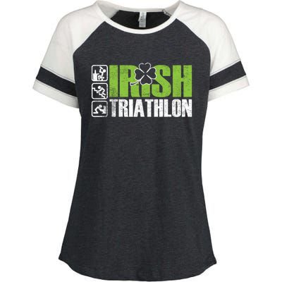 Irish Triathlon Sport Ing Happy St Patrick's Day Funny Gift Enza Ladies Jersey Colorblock Tee