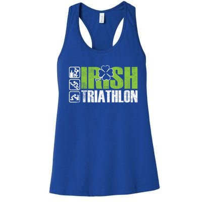 Irish Triathlon Sport Ing Happy St Patrick's Day Funny Gift Women's Racerback Tank