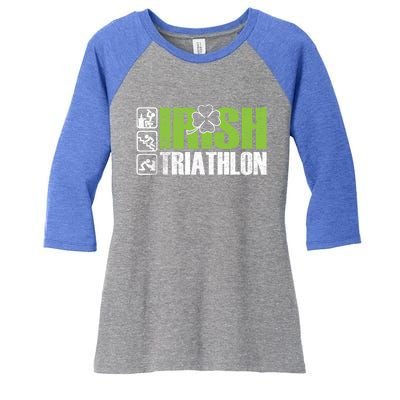 Irish Triathlon Sport Ing Happy St Patrick's Day Funny Gift Women's Tri-Blend 3/4-Sleeve Raglan Shirt