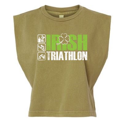 Irish Triathlon Sport Ing Happy St Patrick's Day Funny Gift Garment-Dyed Women's Muscle Tee