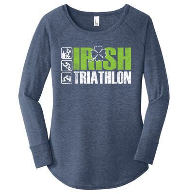 Irish Triathlon Sport Ing Happy St Patrick's Day Funny Gift Women's Perfect Tri Tunic Long Sleeve Shirt