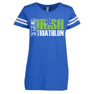 Irish Triathlon Sport Ing Happy St Patrick's Day Funny Gift Enza Ladies Jersey Football T-Shirt