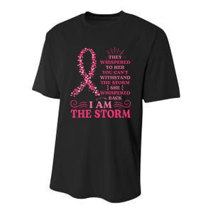 Im The Storm Warrior Pink Ribbon Breast Cancer Youth Performance Sprint T-Shirt