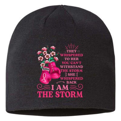 I'm The Storm Boxing Warrior Pink Ribbon  Breast Cancer Sustainable Beanie