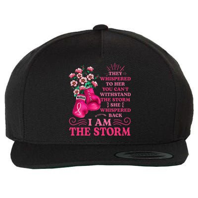 I'm The Storm Boxing Warrior Pink Ribbon  Breast Cancer Wool Snapback Cap