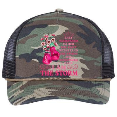 I'm The Storm Boxing Warrior Pink Ribbon  Breast Cancer Retro Rope Trucker Hat Cap