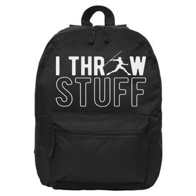 I Throw Stuff Javelin Throw Javelin Thrower 16 in Basic Backpack