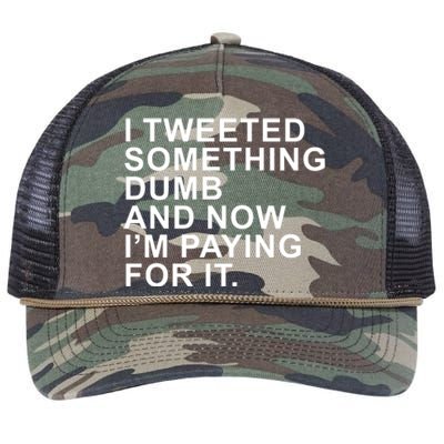 I Tweeted Something Dumb And Now I’m Paying For It Retro Rope Trucker Hat Cap