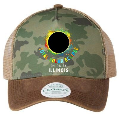 Illinois Total Solar Eclipse Totality April 8 2024 Tie Dye Legacy Tie Dye Trucker Hat