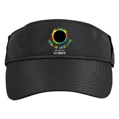 Illinois Total Solar Eclipse Totality April 8 2024 Tie Dye Adult Drive Performance Visor