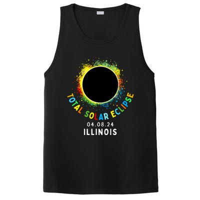 Illinois Total Solar Eclipse Totality April 8 2024 Tie Dye PosiCharge Competitor Tank