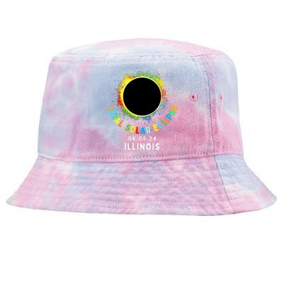 Illinois Total Solar Eclipse Totality April 8 2024 Tie Dye Tie-Dyed Bucket Hat