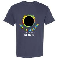 Illinois Total Solar Eclipse Totality April 8 2024 Tie Dye Garment-Dyed Heavyweight T-Shirt