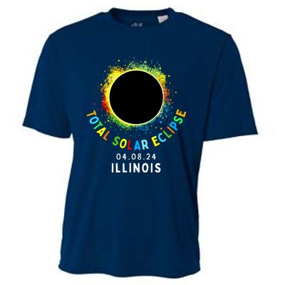 Illinois Total Solar Eclipse Totality April 8 2024 Tie Dye Cooling Performance Crew T-Shirt