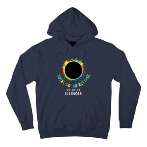 Illinois Total Solar Eclipse Totality April 8 2024 Tie Dye Hoodie