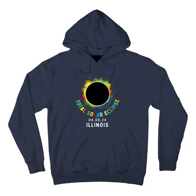 Illinois Total Solar Eclipse Totality April 8 2024 Tie Dye Hoodie