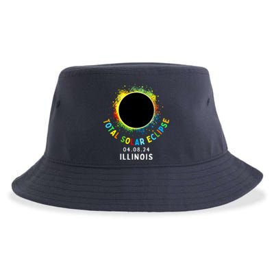 Illinois Total Solar Eclipse Totality April 8 2024 Tie Dye Sustainable Bucket Hat