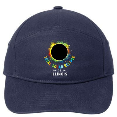 Illinois Total Solar Eclipse Totality April 8 2024 Tie Dye 7-Panel Snapback Hat