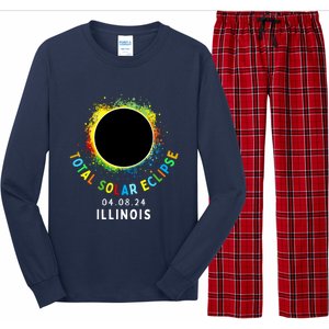 Illinois Total Solar Eclipse Totality April 8 2024 Tie Dye Long Sleeve Pajama Set