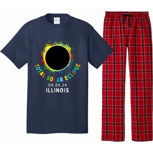 Illinois Total Solar Eclipse Totality April 8 2024 Tie Dye Pajama Set