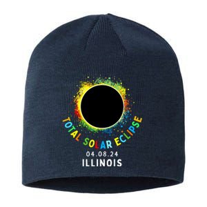 Illinois Total Solar Eclipse Totality April 8 2024 Tie Dye Sustainable Beanie