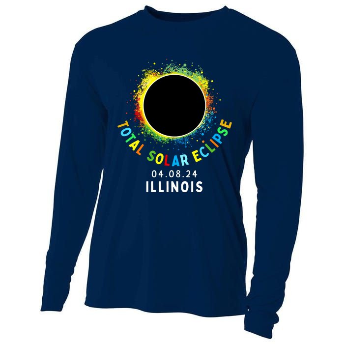 Illinois Total Solar Eclipse Totality April 8 2024 Tie Dye Cooling Performance Long Sleeve Crew