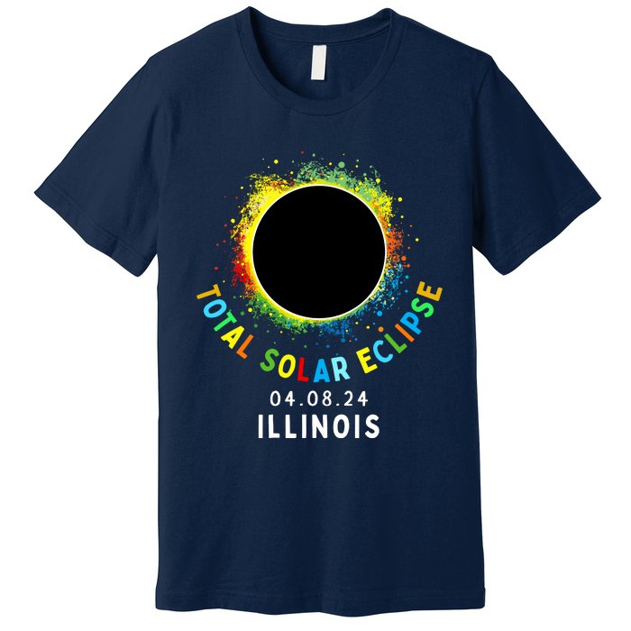 Illinois Total Solar Eclipse Totality April 8 2024 Tie Dye Premium T-Shirt