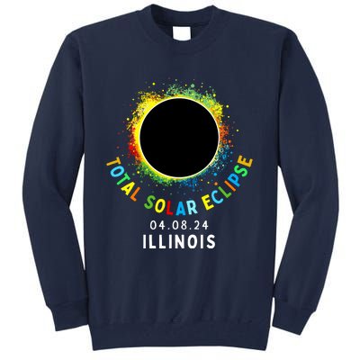 Illinois Total Solar Eclipse Totality April 8 2024 Tie Dye Tall Sweatshirt