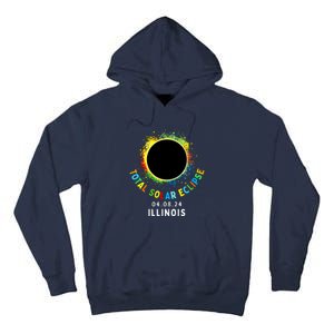 Illinois Total Solar Eclipse Totality April 8 2024 Tie Dye Tall Hoodie