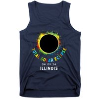 Illinois Total Solar Eclipse Totality April 8 2024 Tie Dye Tank Top