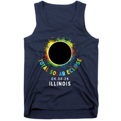 Illinois Total Solar Eclipse Totality April 8 2024 Tie Dye Tank Top