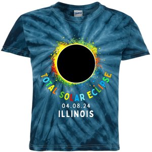 Illinois Total Solar Eclipse Totality April 8 2024 Tie Dye Kids Tie-Dye T-Shirt