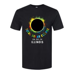 Illinois Total Solar Eclipse Totality April 8 2024 Tie Dye Softstyle CVC T-Shirt