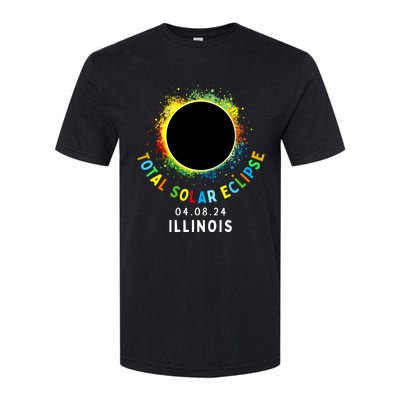 Illinois Total Solar Eclipse Totality April 8 2024 Tie Dye Softstyle® CVC T-Shirt